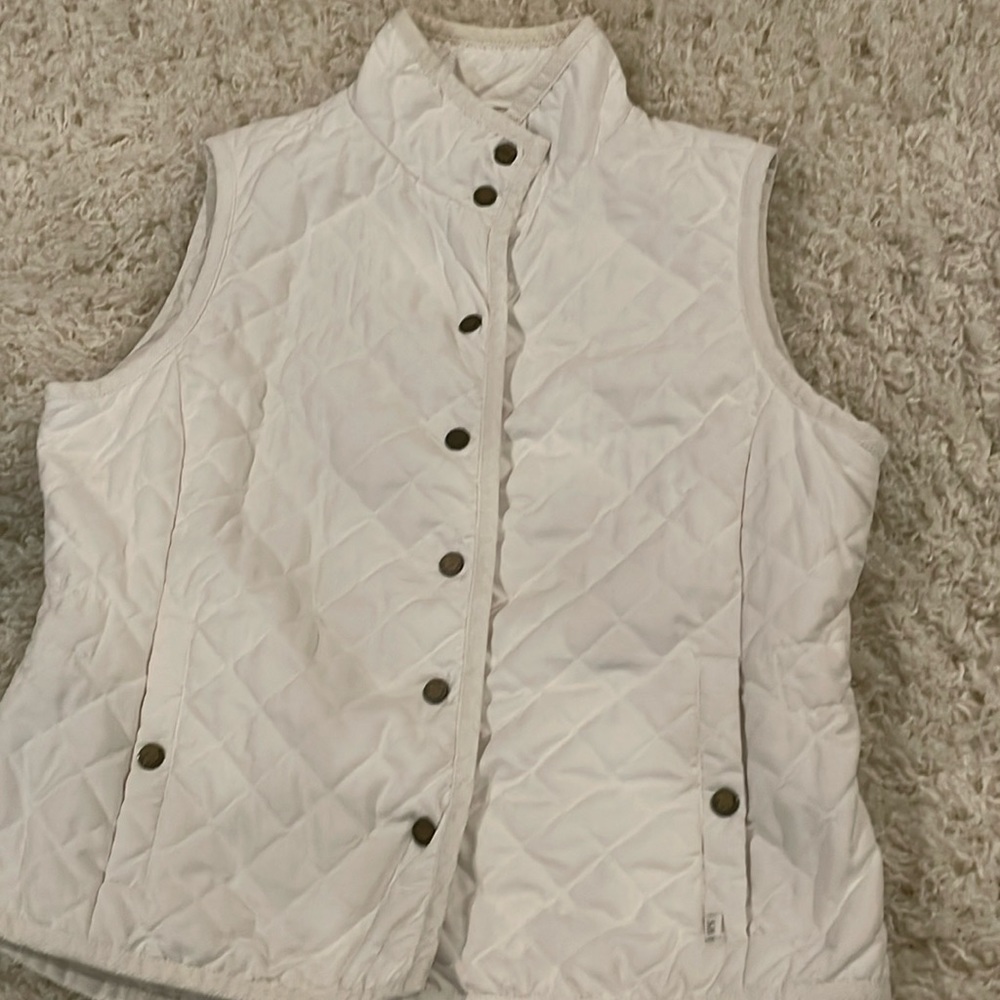 Liz Claiborne Cream Quilted Vest